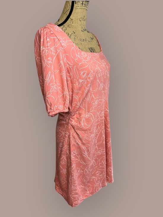 🌻 A New Day Pink Floral Puff Sleeve Square Neck Dress #584 - Picture 3 of 13